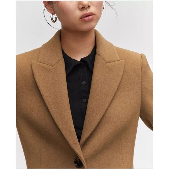 Mango Women's Lapelled Straight-Cut Coat C-30 - Picture 2 of 5